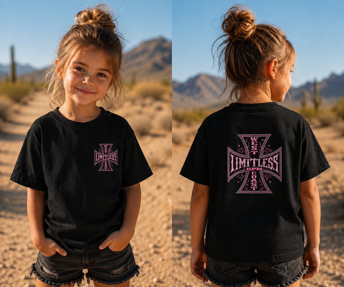 Pink Iron Cross Girls T-Shirt – Youth Off-Road Tee