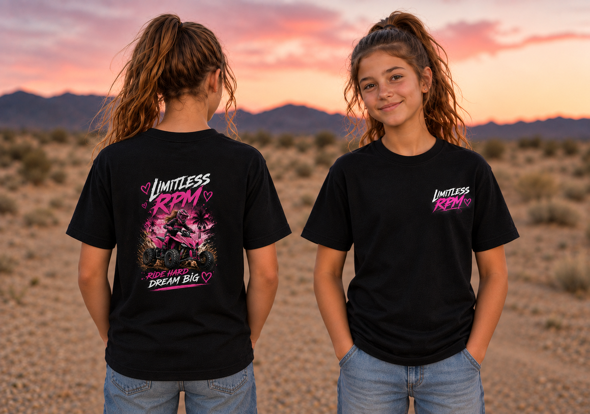 Ride Hard Dream Big Girls ATV T-Shirt