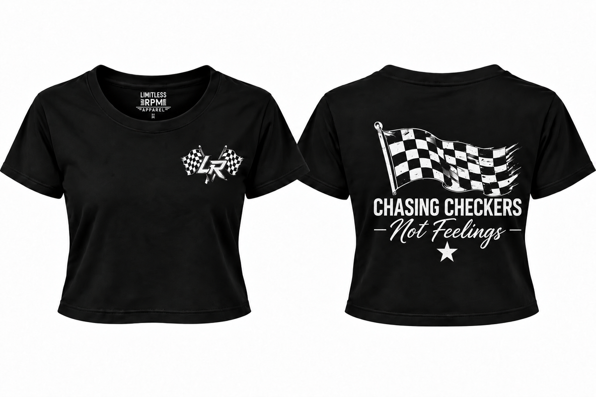 Chasing Checkers Women’s Off-Road Racing T-Shirt Black Limitless RPM
