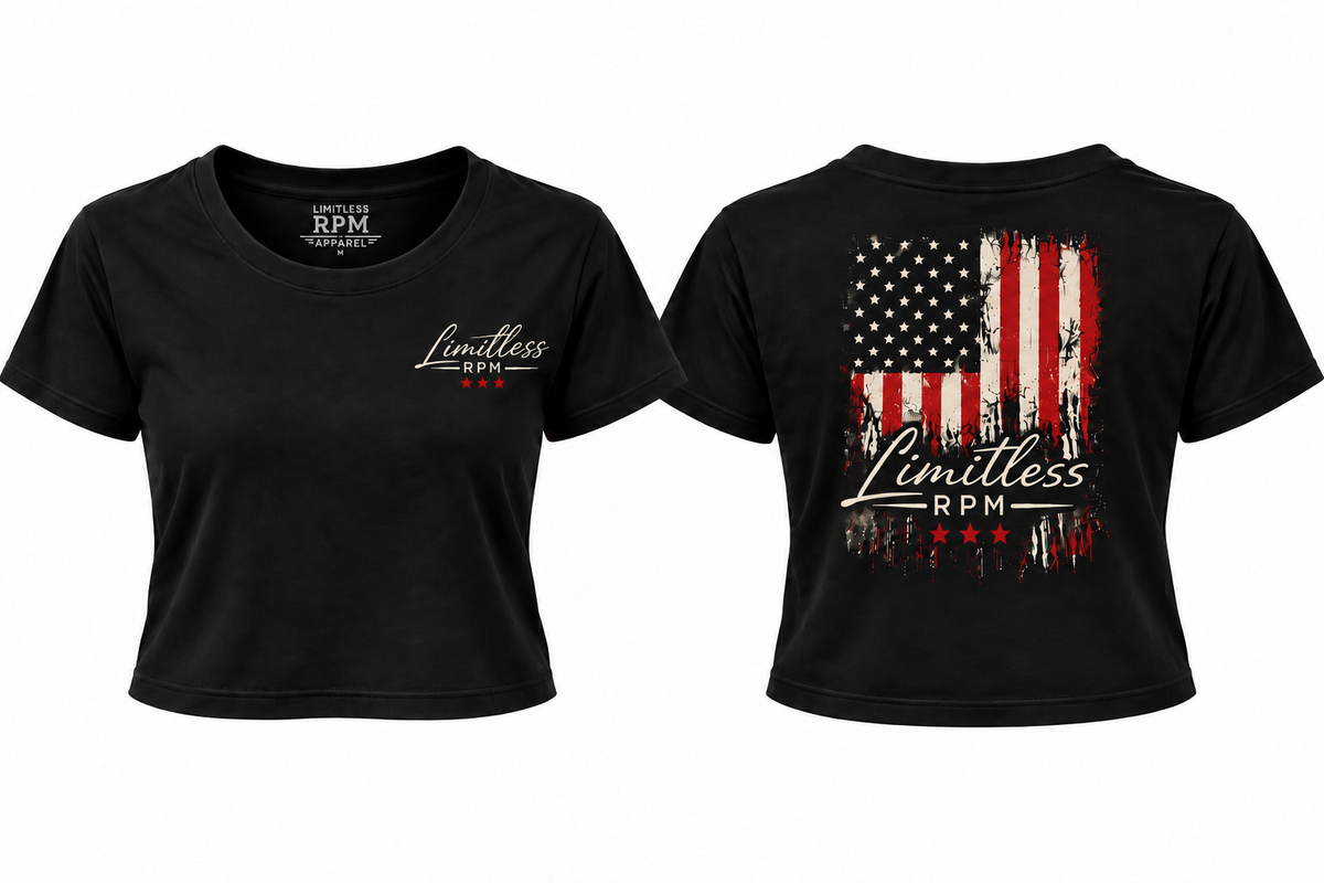 American Built Women’s Off-Road T-Shirt  Black Limitless RPM