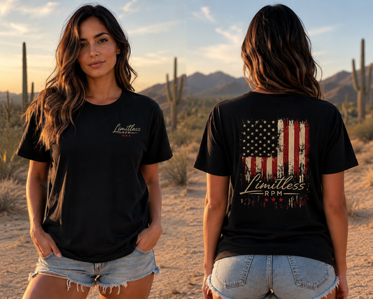 American Built Women’s Off-Road T-Shirt  Black Limitless RPM