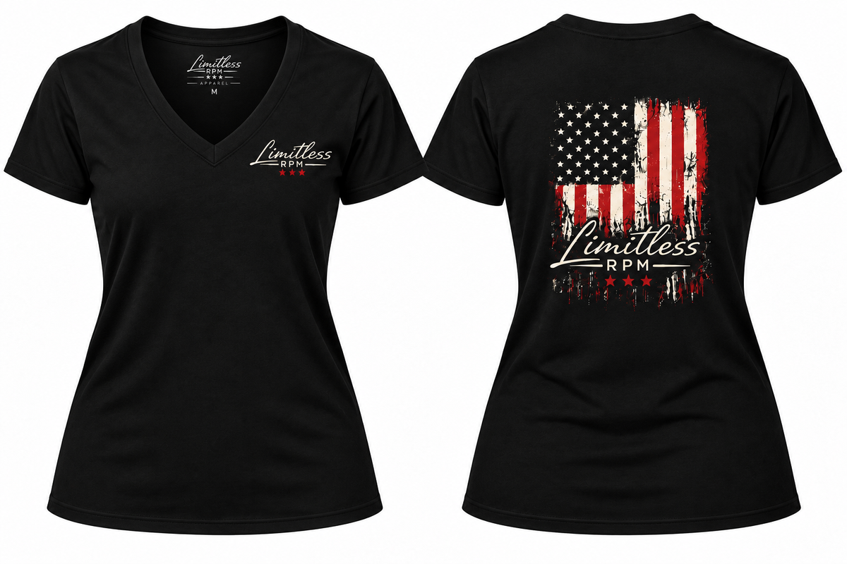 American Built Women’s Off-Road T-Shirt  Black Limitless RPM